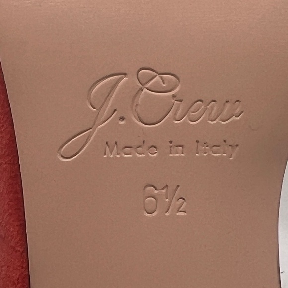 J. Crew Burnt Orange Suede Pointed Toe D’Orsay Heels Size 6 1/2 Women’s - Picture 3 of 7